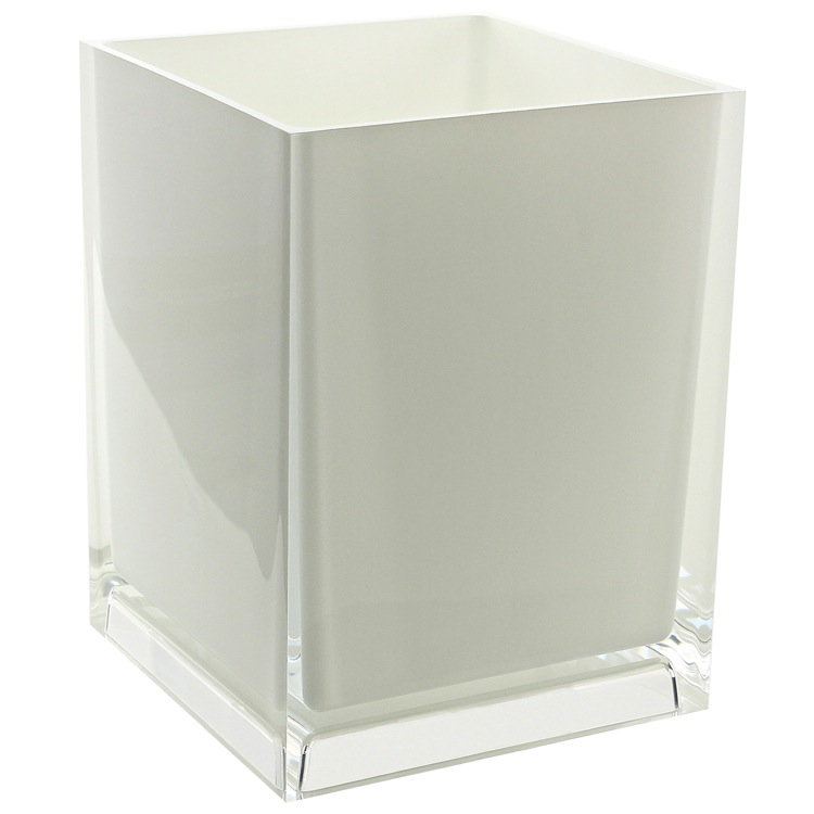 Waste Basket, Gedy RA09-02, Free Standing Waste Basket With No Cover in White Finish